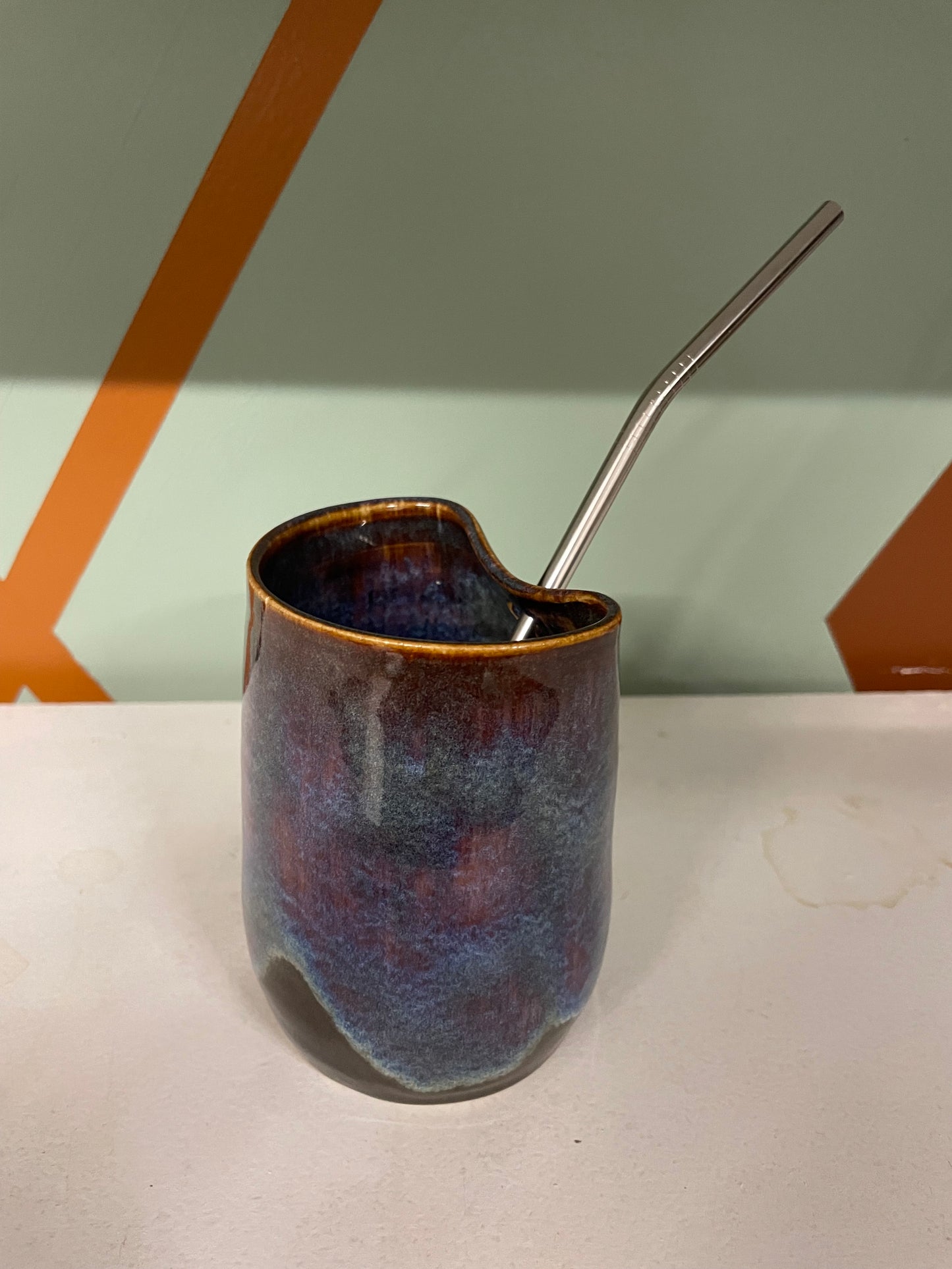 Blue Flame Straw Tumbler