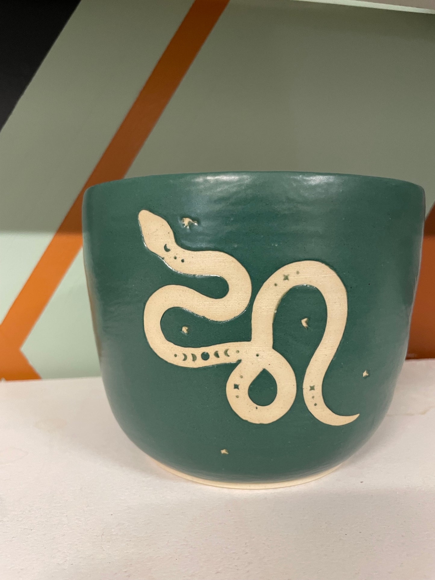 Matte Green Snake Planter