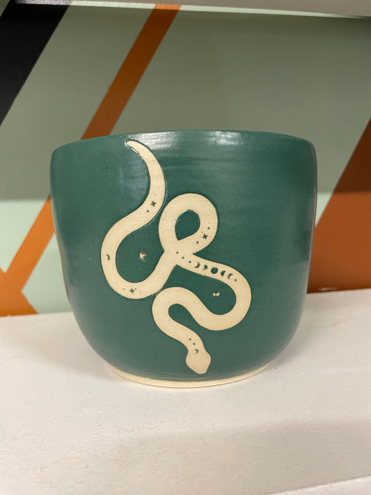 Matte Green Snake Planter