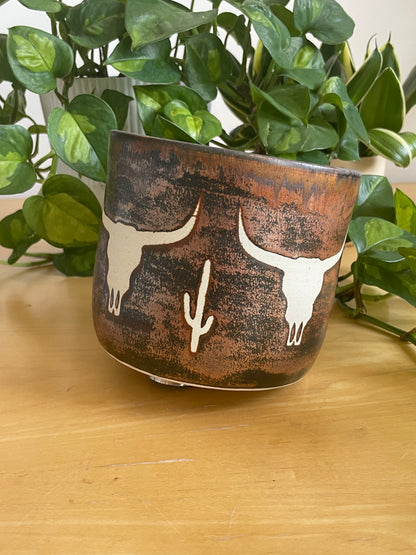 Copper Cow Utensil Holder