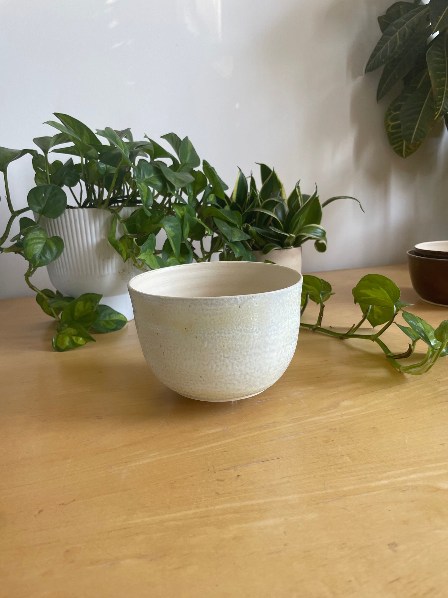 White Iridescent Planter