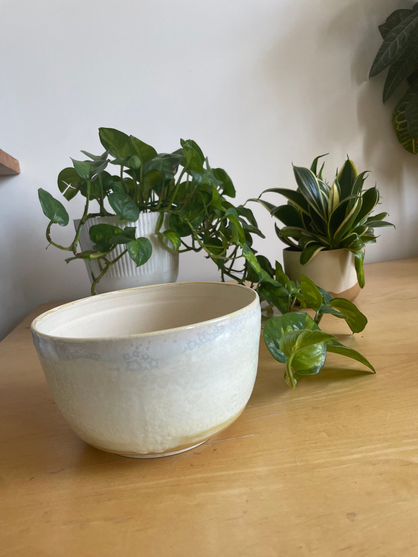 White Iridescent Planter