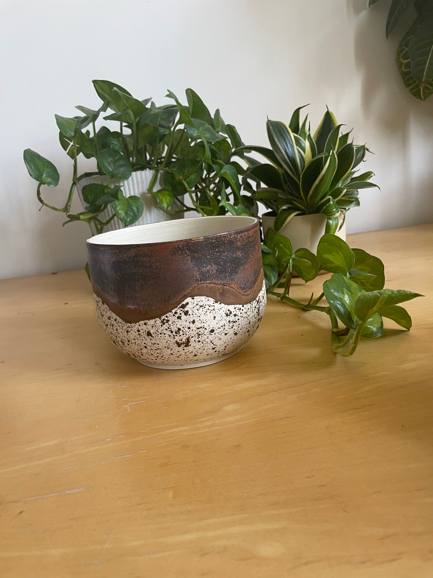 Copper and Brown Speckled Planter