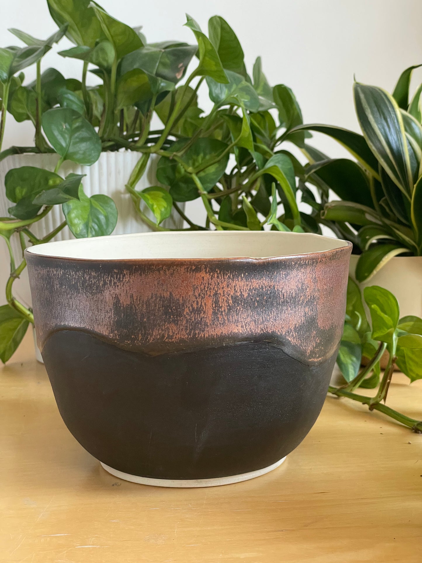 Black and Copper Planter